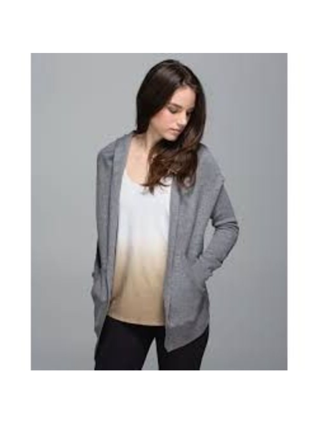 Lululemon Cashmere Blend Reversible Cardigan Gray/Black Size 2